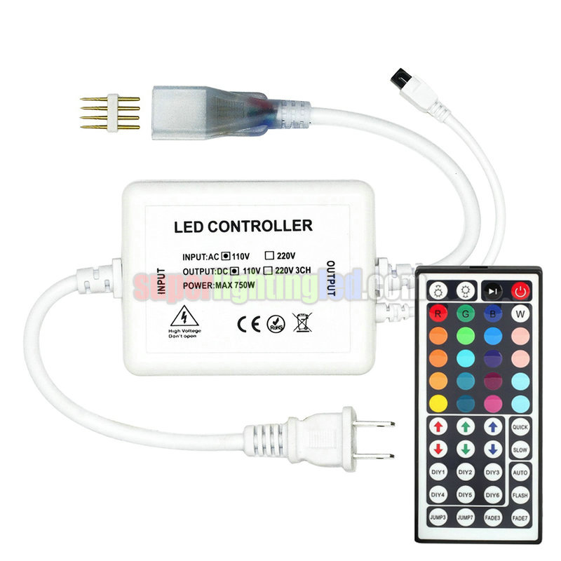 AC110-220V, 44-Keys infrared Remote Control 720W RGB Controller For Waterproof High-pressure 5050SMD LED RGB Light Strips